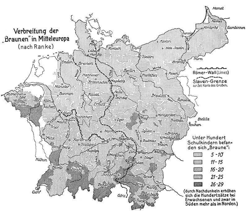 Verbreitung der „Braunen“ in Mitteleuropa