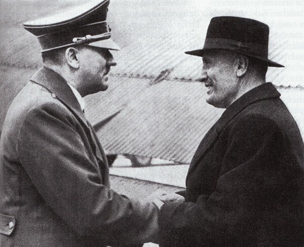 Муссолини благодарит Гитлера