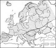 Geografische Variationen der Hautfarbe in Europa (Nach W. Aleksejew)